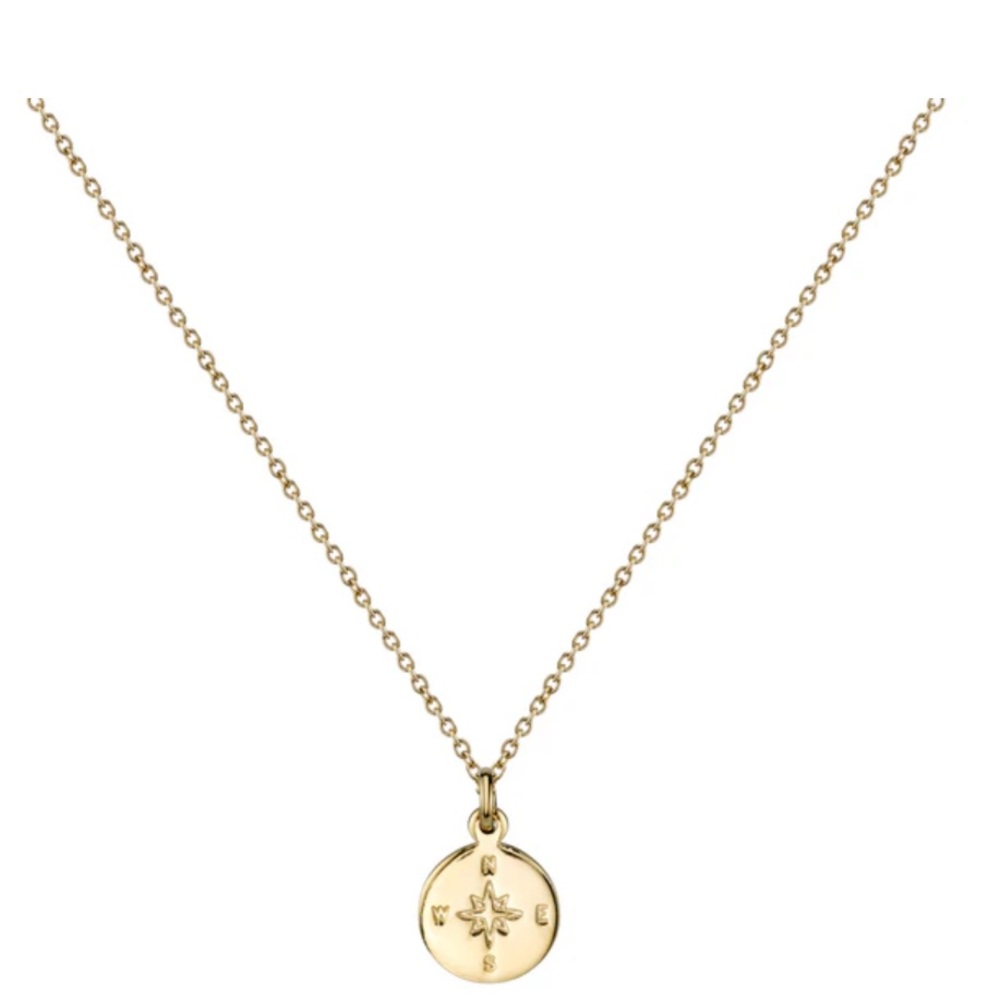 The Brave Collection Elegant Gold Filled Compass Rose Pendant Necklace